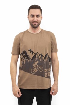 Outdoor T-shirt Günlük Pamuklu Baskılı Erkek BASETI02 - 73