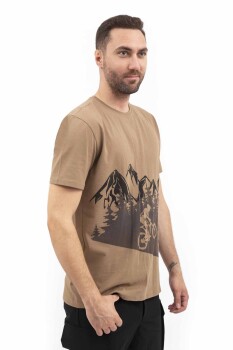 Outdoor T-shirt Günlük Pamuklu Baskılı Erkek BASETI02 - 74