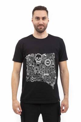 Outdoor T-shirt Günlük Pamuklu Baskılı Erkek BASETI02 - 34