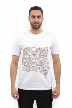 Outdoor T-shirt Günlük Pamuklu Baskılı Erkek BASETI02 - 19