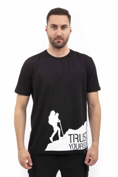 Outdoor T-shirt Günlük Pamuklu Baskılı Erkek BASETI02 - 14
