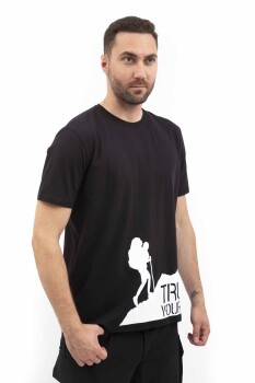 Outdoor T-shirt Günlük Pamuklu Baskılı Erkek BASETI02 - 15